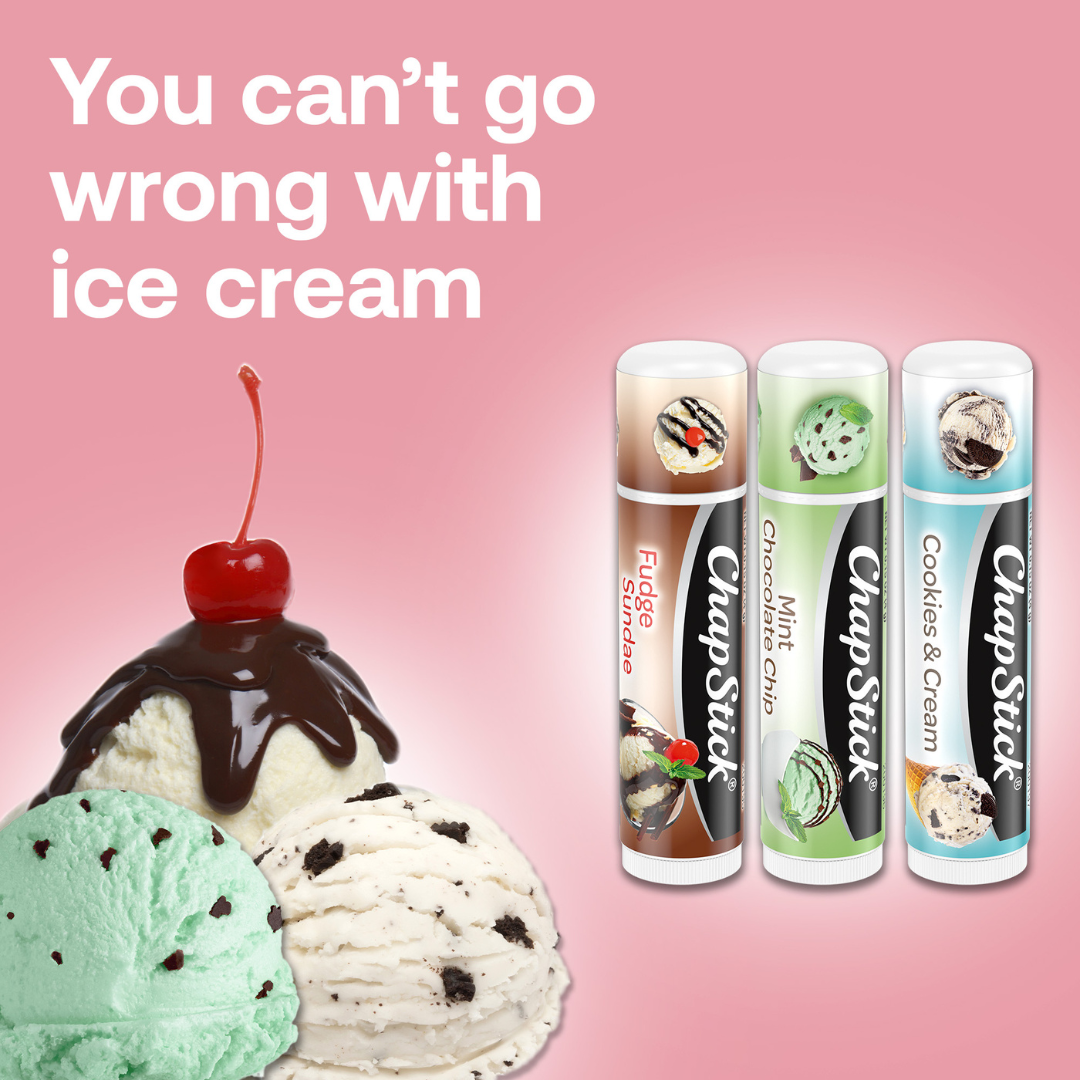 
                  
                    ChapStick Ice Cream Classics 3ct: Fudge, Mint Chocolate, Cookies & Cream
                  
                