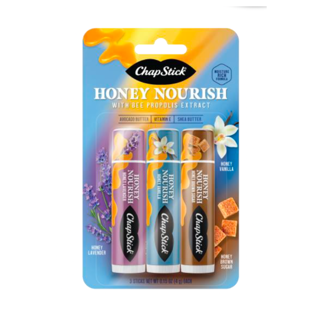 ChapStick Honey Nourish 3ct: Lavender, Vanilla, Brown Sugar – Chapstick SBC