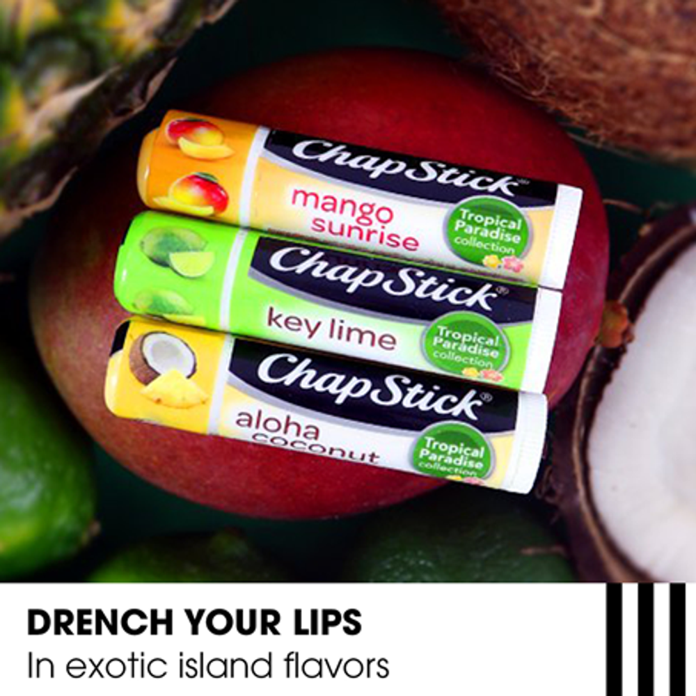 
                  
                    ChapStick® Tropical Paradise Mango Sunrise Lip Balm (0.15 ounce, box of 12).
                  
                